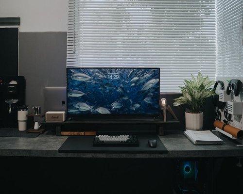 well-designed workspace with natural lighting and organized environment